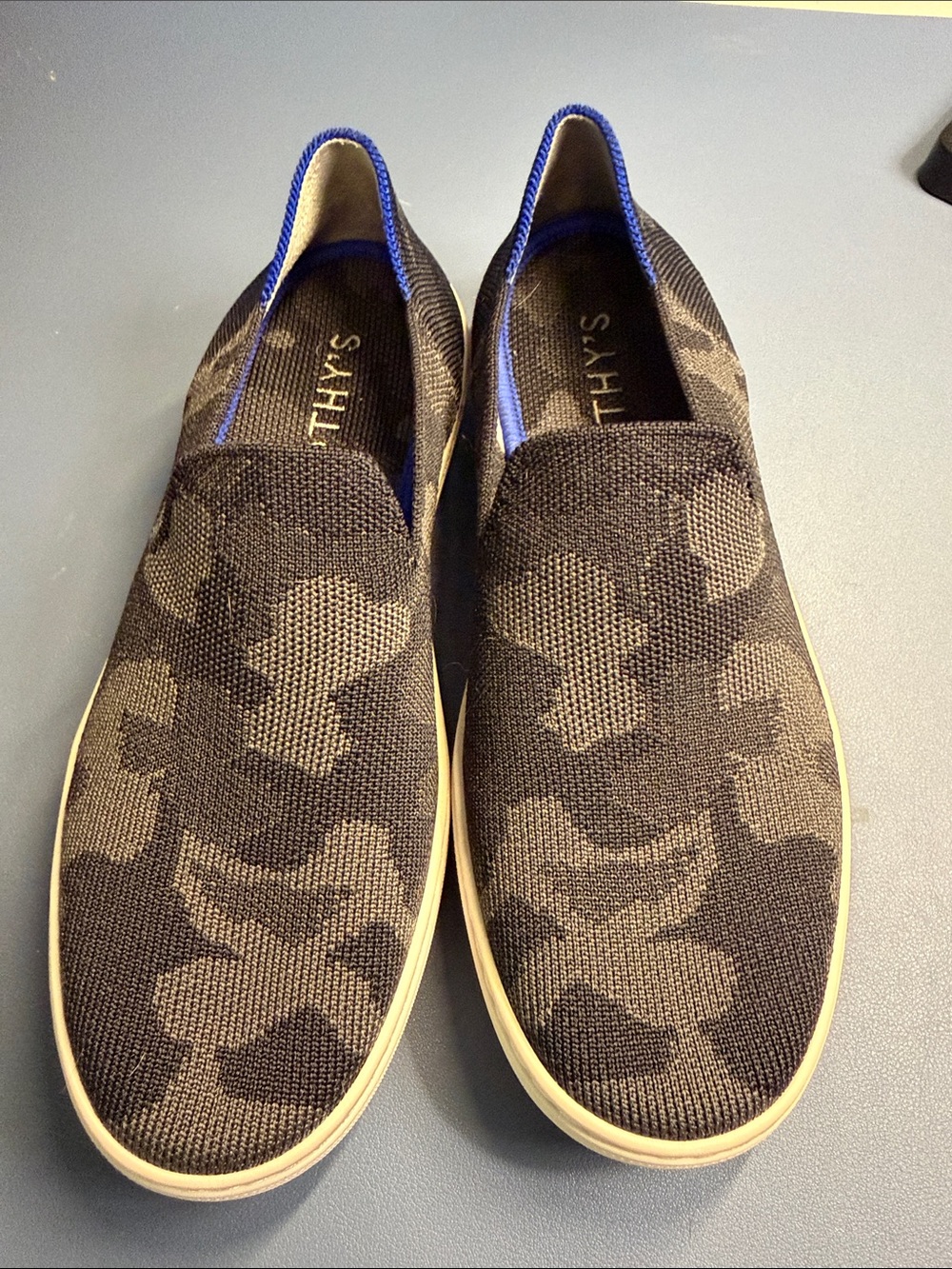 Rothy's Women’s Slip-On Loafers in Black and Gray Camo size 7.5